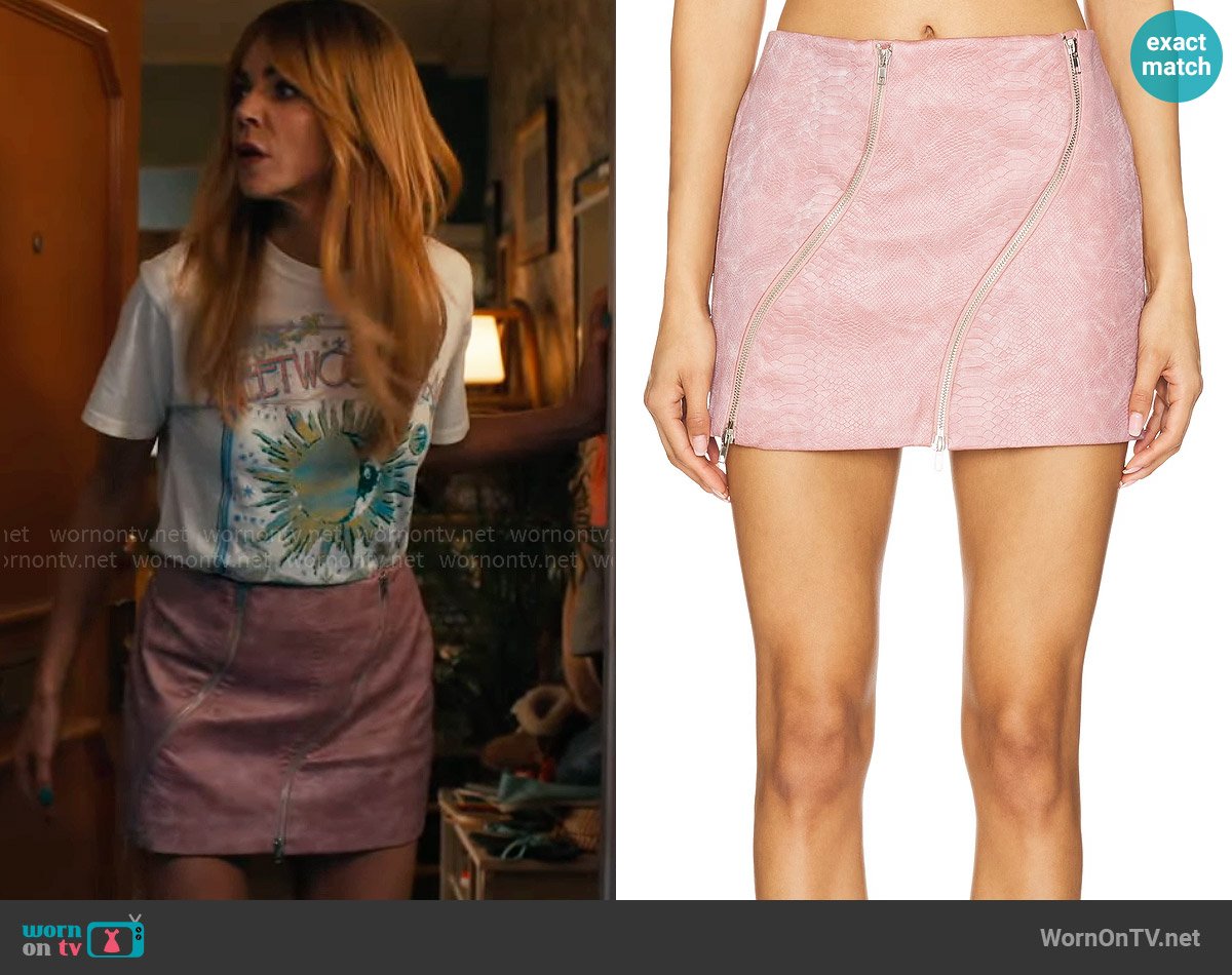 Morgan’s pink mini skirt on High Potential