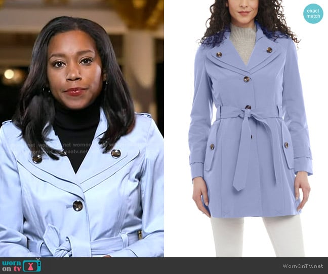 by London Fog Single-Breasted Belted Trench Coat worn by Rachel Scott on Good Morning America