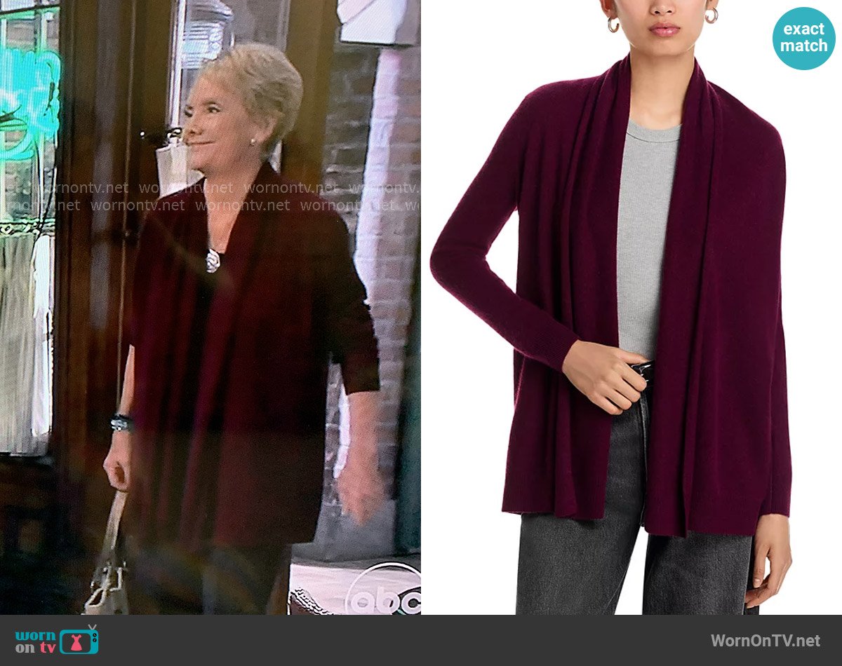 Ronnie’s burgundy cardigan on General Hospital