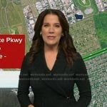 Heather’s black cable knit wrap sweater dress on Good Morning America