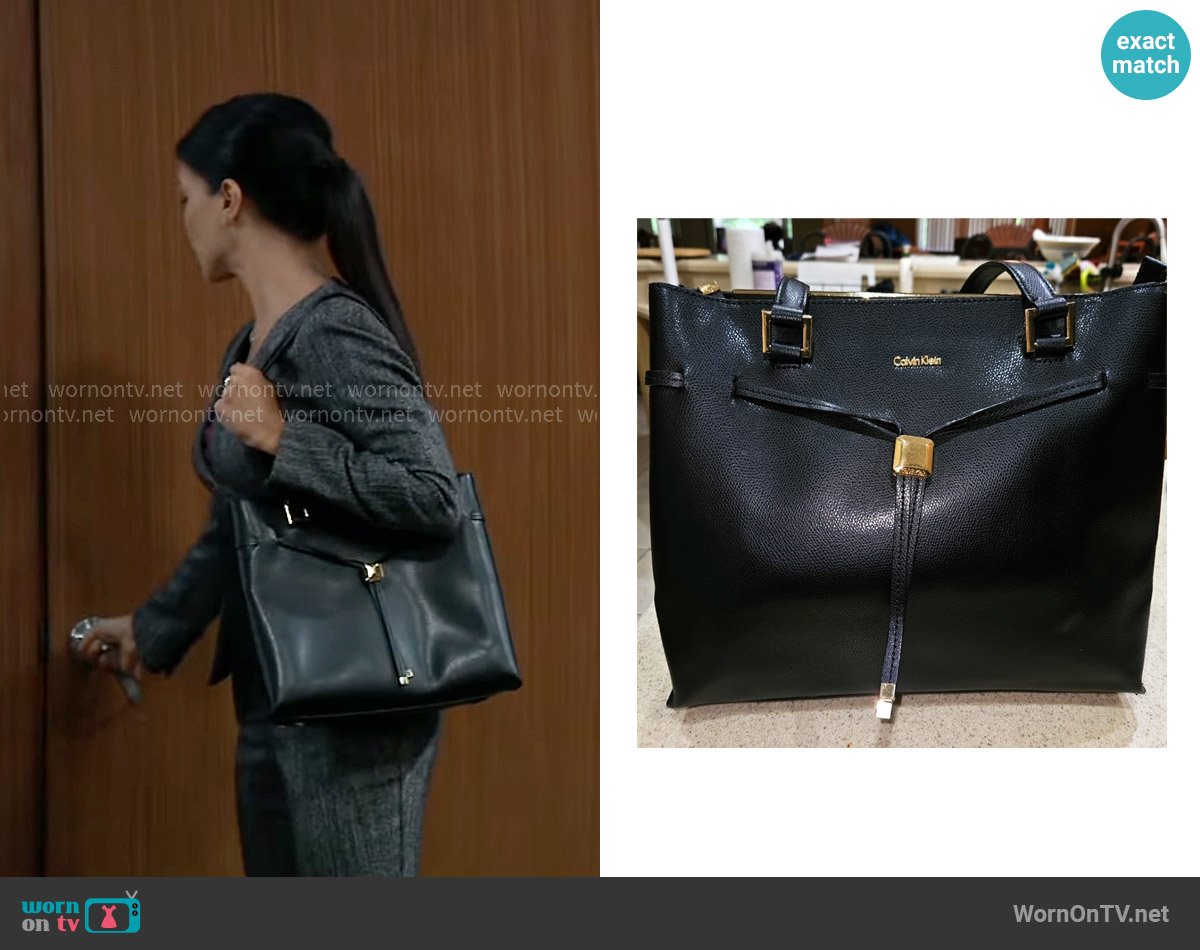 Calvin Klein Cindy Tote worn by Justine Turner (Nazneen Contractor) on General Hospital