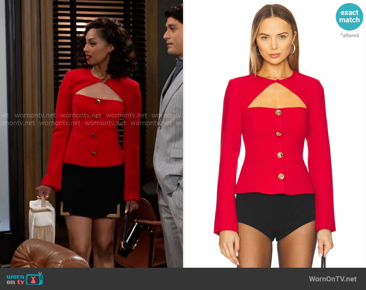 Cami NYC x Revolve Zaynab Blazer worn by Kat Richardson (Colby Muhammad) on Beyond the Gates