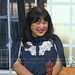 Hetty Lui McKinnon’s navy lace inset cape blouse on Today