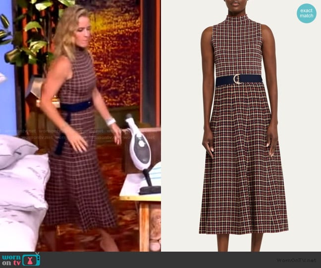 Sara’s check print belted dress on The View