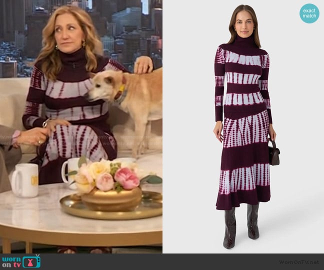 Cara Cara Reese Turtleneck Tie-Dyed Top worn by Edie Falco on The Drew Barrymore Show