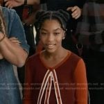 Mara's red cardigan on 9-1-1