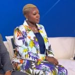 Carrington Garvin’s floral print suit on Tamron Hall Show