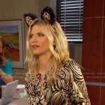 Cat’s gold and black floral dress on Days of our Lives