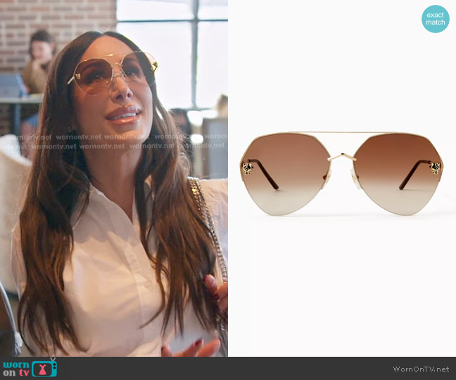 Cartier Aviator Sunglasses worn by Angie Katsanevas on The Real Housewives of Salt Lake City