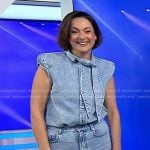 Celeste Barber’s tie neck denim top on Today