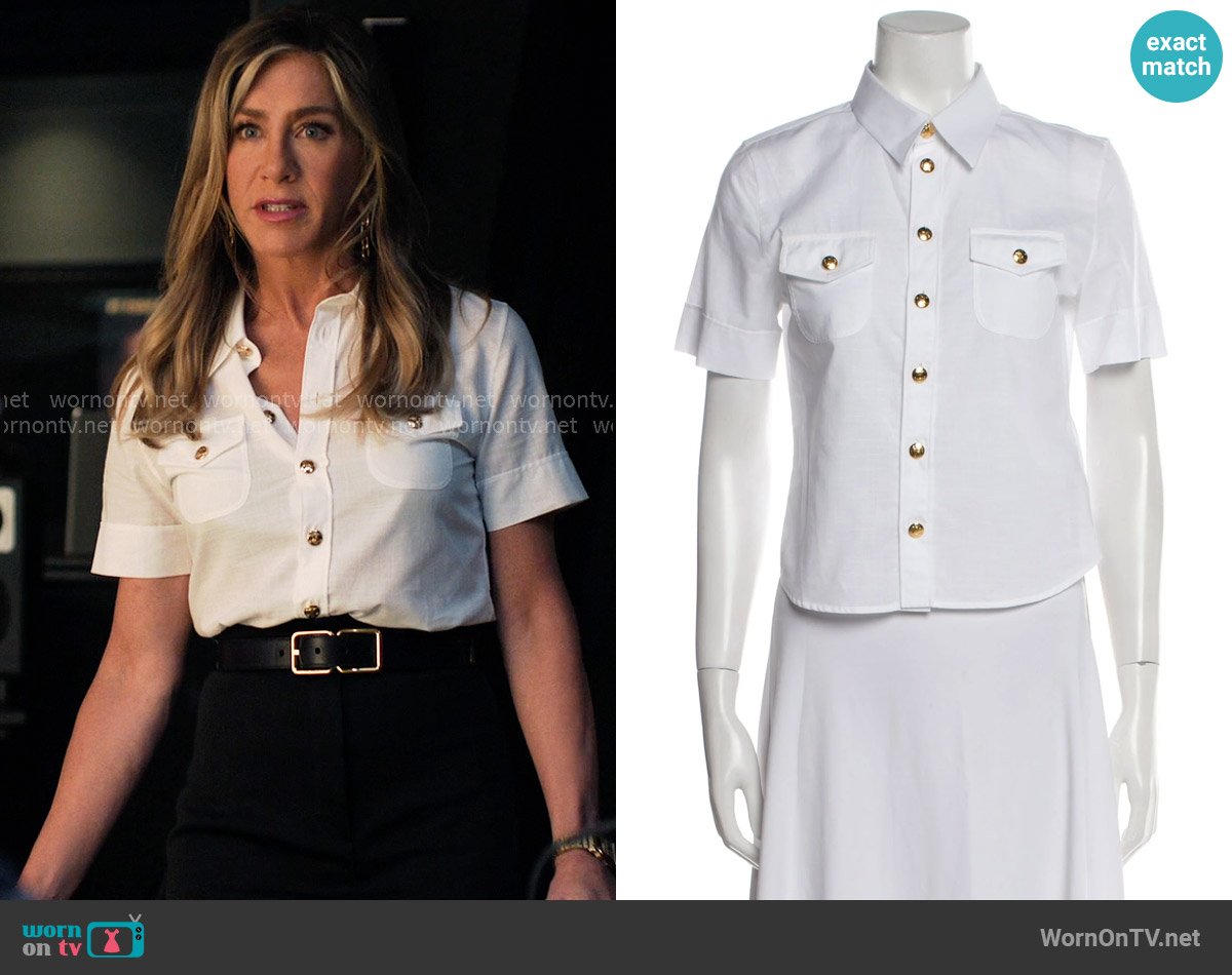 Celine Chelsea Shirt worn by Alex Levy (Jennifer Aniston) on The Morning Show