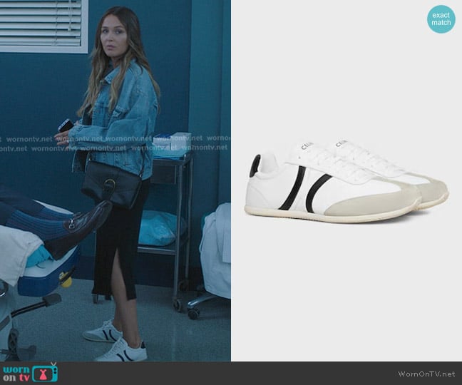 Celine Jogger Low Lace-Up Sneaker in Calfskin & Suded Calfskin worn by Jo Wilson (Camilla Luddington) on Greys Anatomy