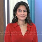 Celine Gounder’s red polo sweater on CBS Mornings