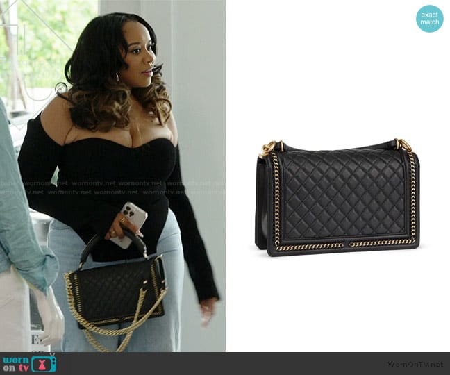 Chanel Black Quilted Lambskin worn by Angel Massie on The Real Housewives of Potomac