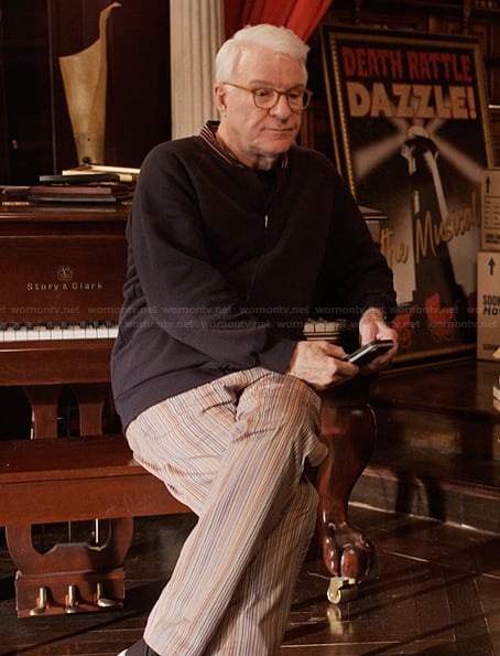 Charles's stripe trim jacket on Only Murders in the Building