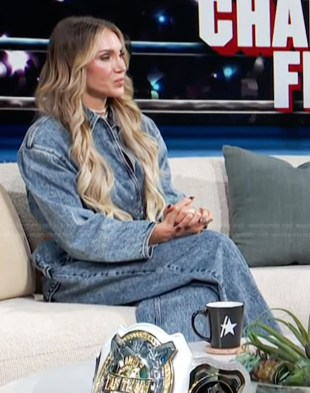 Charlotte’s cropped denim jacket and jeans on Access Hollywood