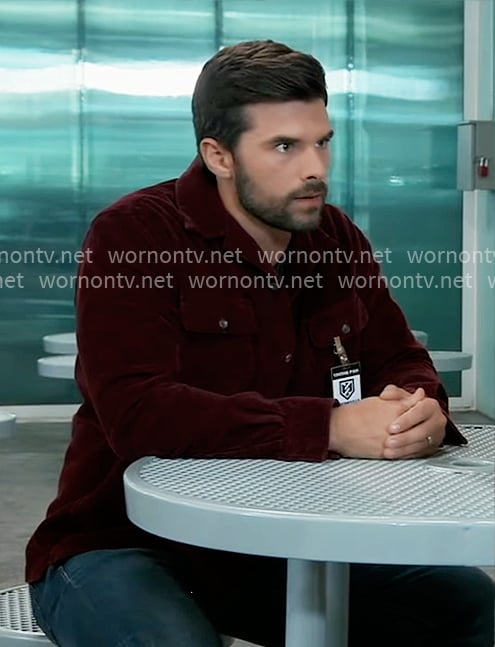 Chase's red corduroy shirt on General Hospital