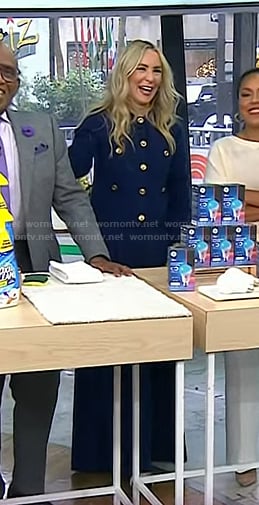 Chassie’s navy cardigan and wide-leg pants on Today