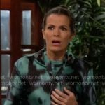 Chelsea’s green blurred floral blouse on The Young and the Restless