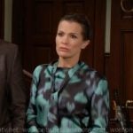 Chelsea’s green blurred floral blouse on The Young and the Restless