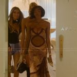 Chelsea's printed cutout maxi dress on Selling Sunset