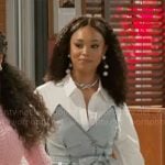 Chelsea’s denim tie top on Beyond the Gates