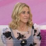 Sheryl Crow's white floral puff sleeve organza top on Today
