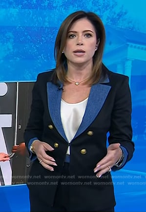 Chloe’s black denim trim blazer on Today