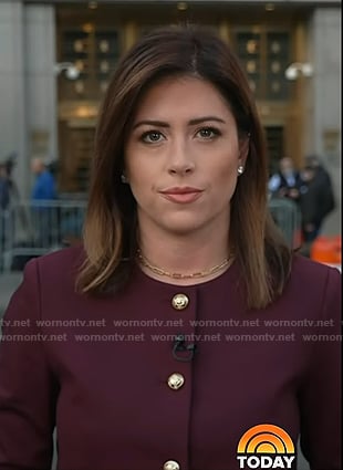 Chloe’s burgundy crew neck jacket on Today