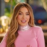 Chrishell’s  pink embellished confessional dress on Selling Sunset