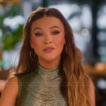 Chrishell’s metallic confessional top on Selling Sunset