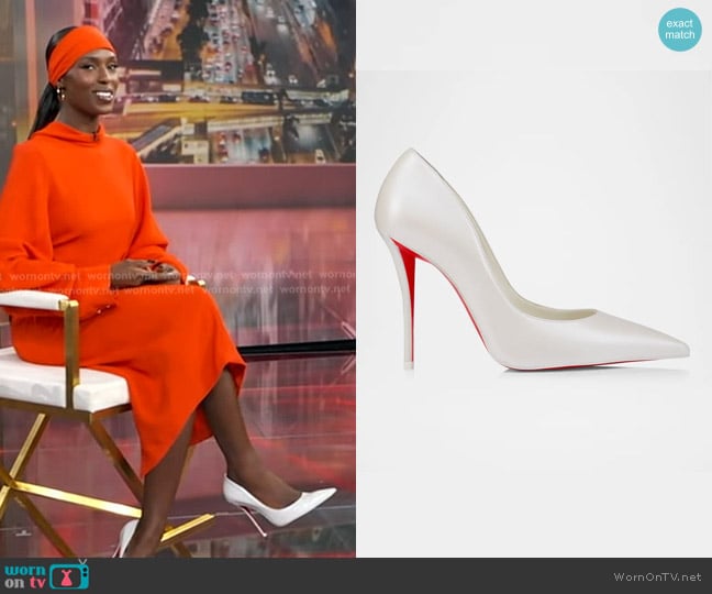 Christian Louboutin Miss Z Leather Red Sole Pumps worn by Jodie Turner-Smith on Good Morning America