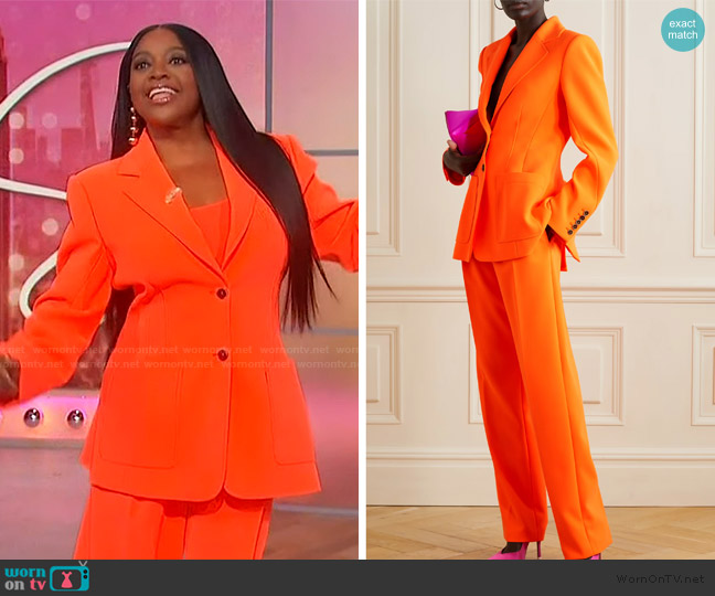 Christopher John Rogers Crepe blazer worn by Sherri Shepherd on Sherri