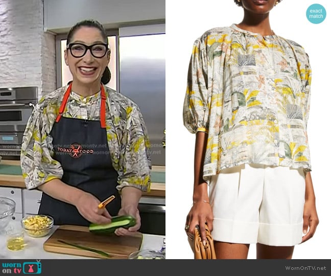 Chufy Nora Cotton-Silk Blouse worn by Gesine Bullock-Prado on Today