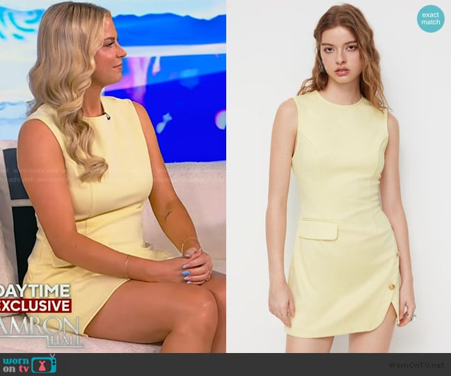 Cider Round Neckline Cutout Back Mini Dress worn by Mayci Neeley on Tamron Hall Show