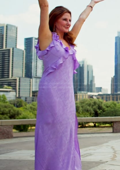 Cindy's ruffle maxi dress on The Golden Bachelor