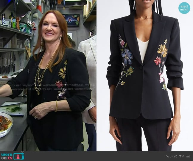Cinq a Sept Cheyenne Floral Embroidered Blazer worn by Ree Drummond on Today