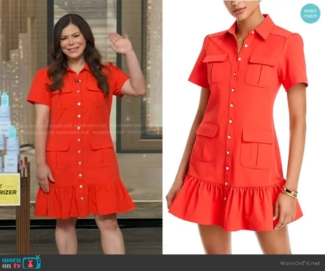 Cinq a Sept Jamie Shirt Dress in Cherry Tomato worn by Kate Sandoval Box on Good Morning America