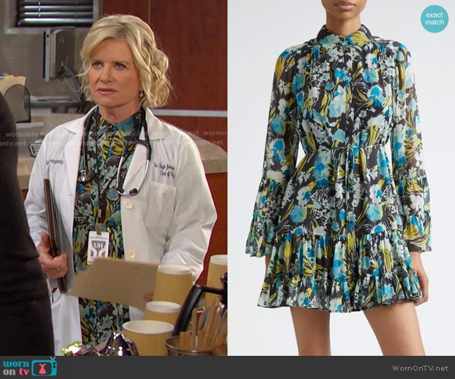 Kayla’s black floral dress on Days of our Lives