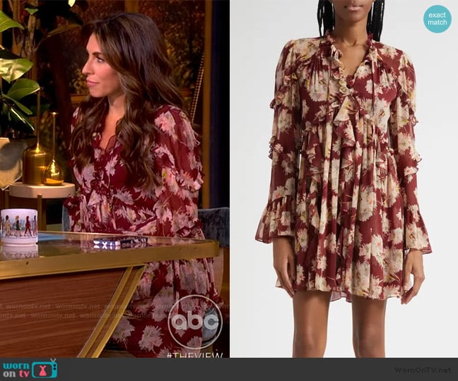 Cinq a Sept Mae Bouquet Albani Ruffle-Trim Minidress worn by Alyssa Farah Griffin on The View