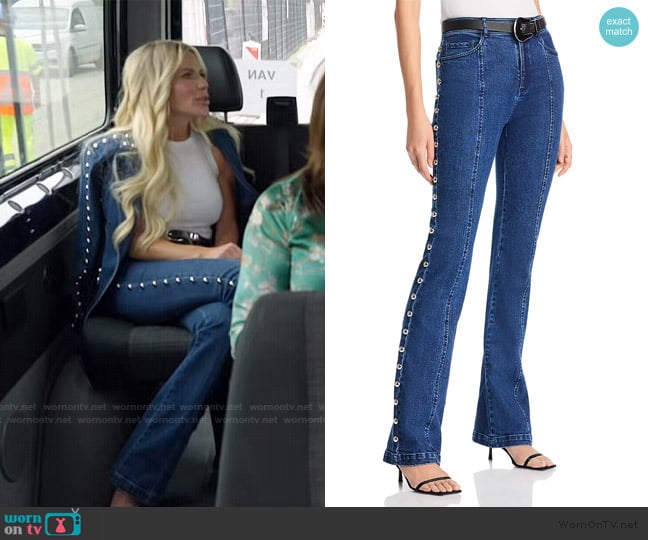 Cinq a Sept Shailene Studded High Rise Jeans worn by Jennifer Pedranti on The Real Housewives of Orange County