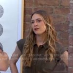 Claire’s olive green button front dress on The Young and the Restless