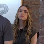 Claire’s olive green button front dress on The Young and the Restless