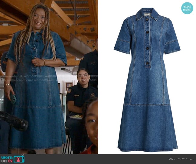 Co Denim Half-Placket Dress worn by Karen Wilson (Tracie Thoms) on 9-1-1