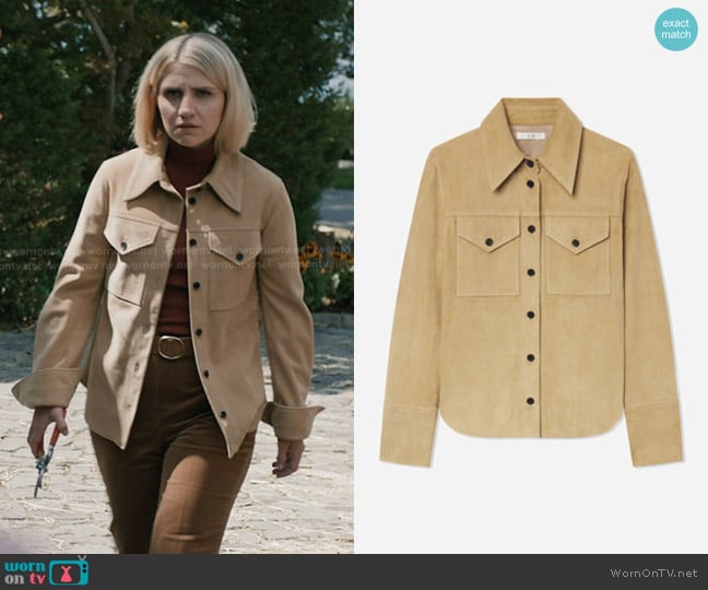 Co Western Shirt in Suede Camel worn by Sharon Norman (Annaleigh Ashford) on Elsbeth