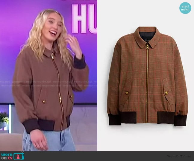 Coach Wool Blouson Jacket worn by Zendaya on The Jennifer Hudson Show