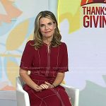 Savanah’s red contrast stitch dress on Today