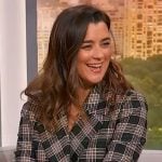 Cote de Pablo’s gray plaid blazer and pants on Sherri