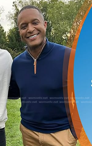 Craig's navy quarter zip sweater on Today