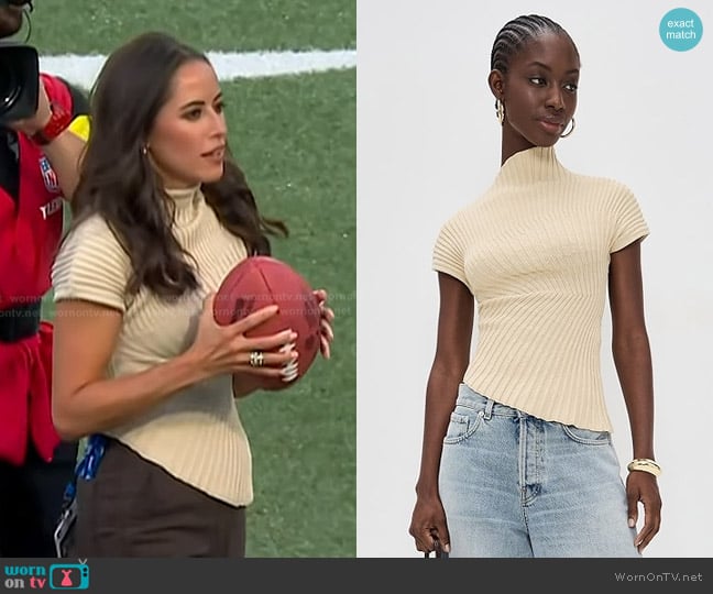 Cult Gaia Annemie Knit Top in Beach worn by Kaylee Hartung on Today